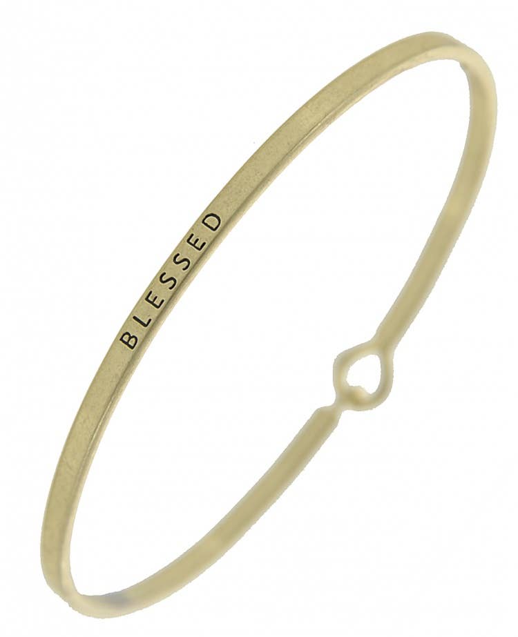 0011 PREMIERE - Vendita all'ingrosso Bracciale a polsino - Bracciale in ottone con messaggio ispirato a Blessed_3mm FR20797