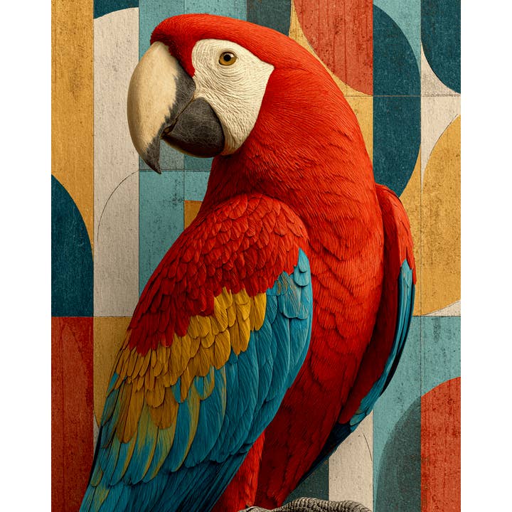 Mowbi – wholesale Art print – Stylized Macaws - Zoo Animals - Biophilic Wildlife Art Print - 8"x10" Artwork for 11"x14" Frame7