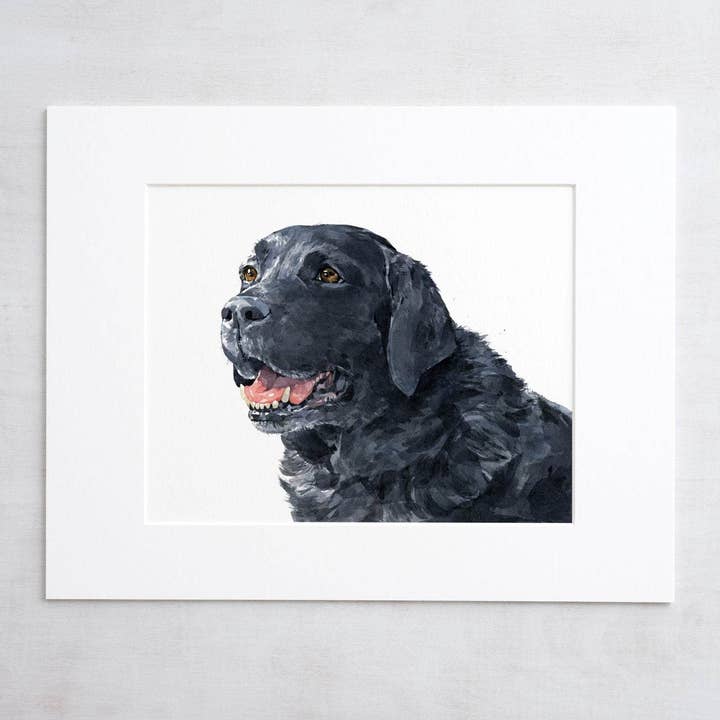 Studio Tuesday - Wholesale Art Print - Black Lab Dog Art Print, Labrador Retriever Watercolor2