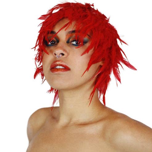 Hackle Feather Wig-Solid - Red for wholesale by Zucker Feather Products
