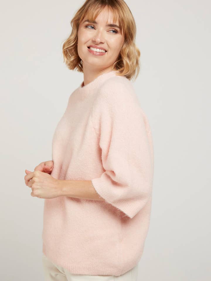 Andy & Lucy - Wholesale Knit Sweater - Women's - CAMELIA2 - Short-sleeve pastel cozy sweater10