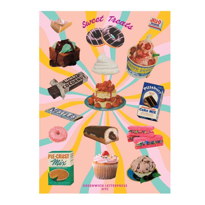 Sweet Treats Sticker Sheet – Cute & Retro Die-Cut Stickers for wholesale by Greenwich Letterpress
