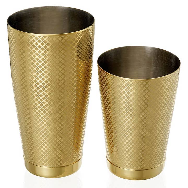 Barfly Mixology Gear & Mercer Culinary - Wholesale Cocktail Shaker - Barfly Diamond Lattice Shaker Set, Gold Plated1