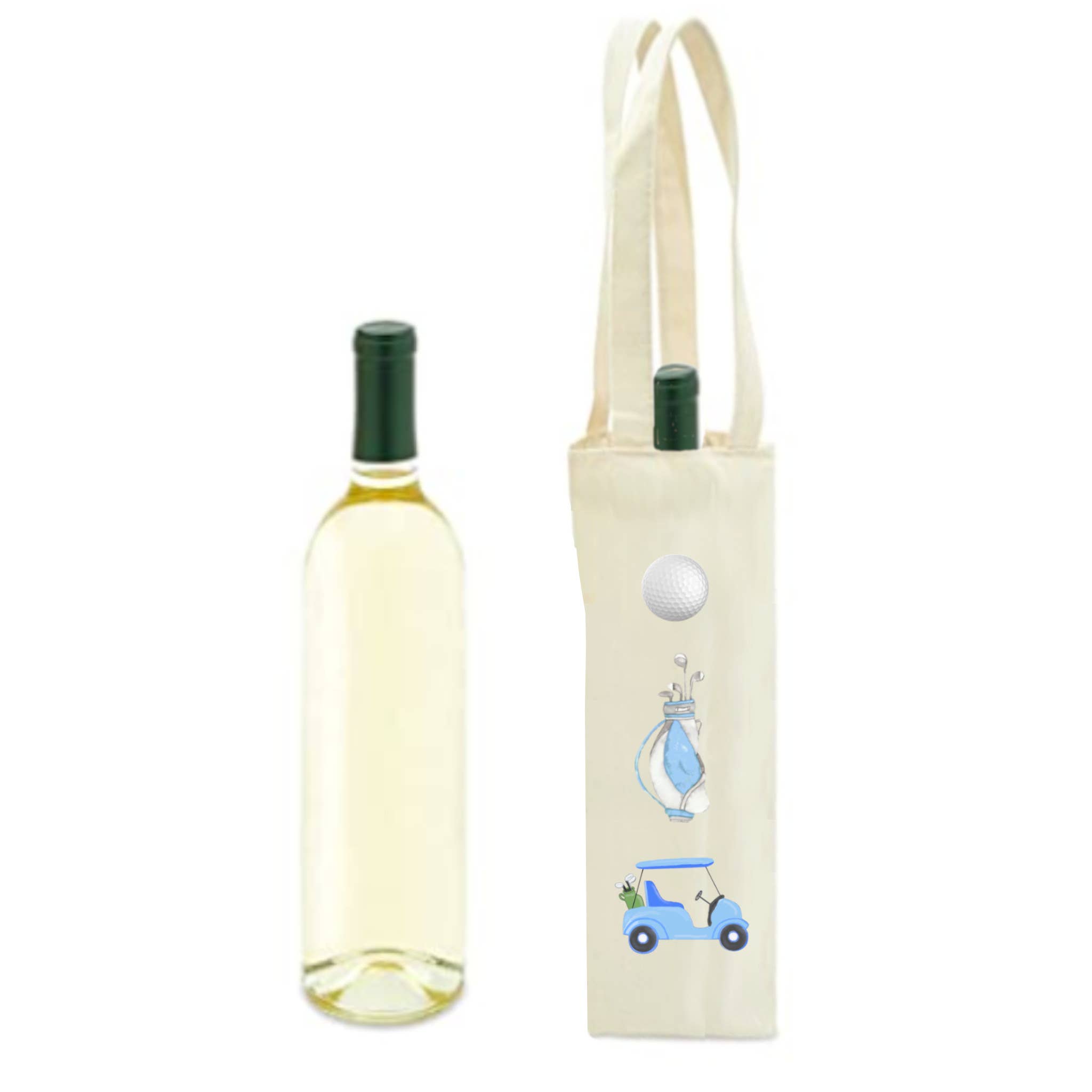 Peachy Pendants - Wholesale Wine Tote - Cotton Wine Tote - Golf (Choose Style)5