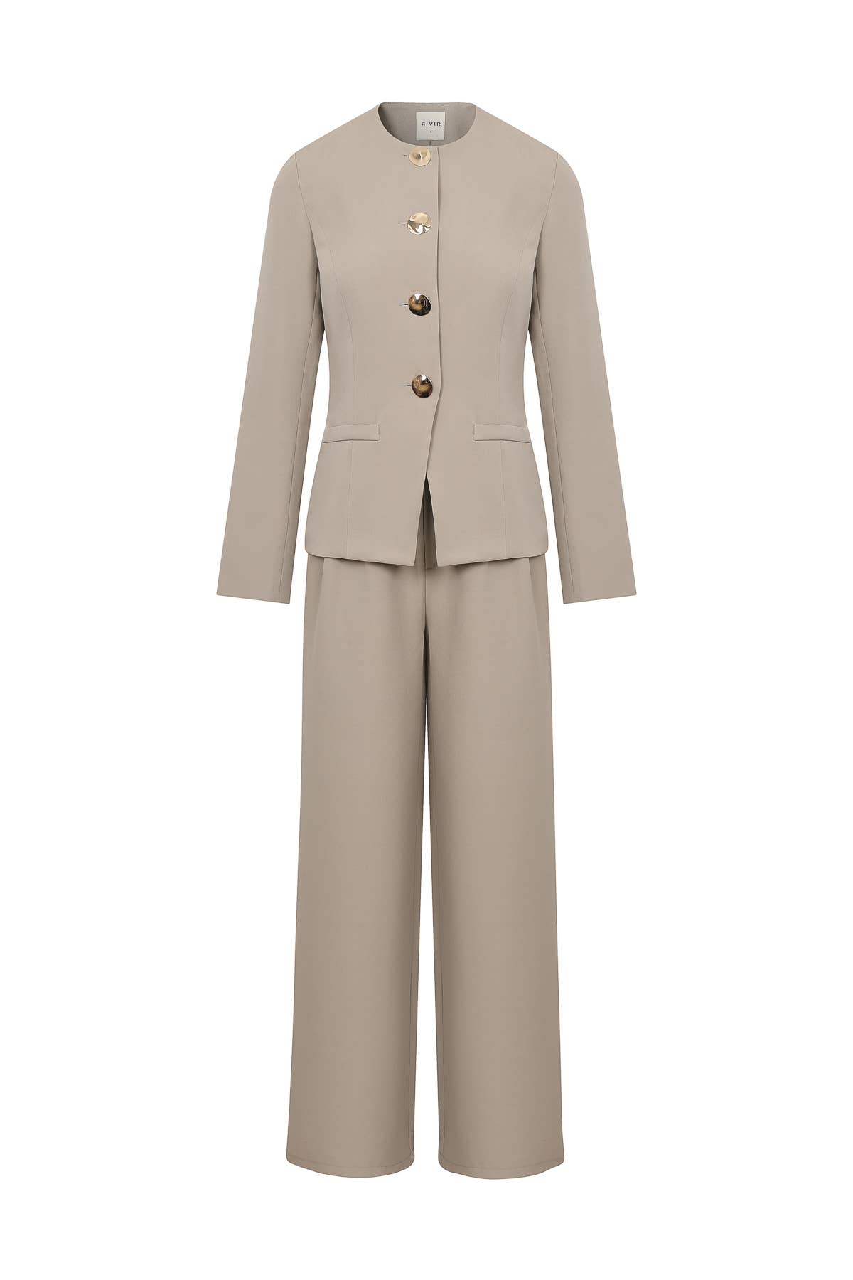 RIVIR – Engroshandel Habitter – til kvinder – Serenity Structure Vævet Langærmet Vest & Bukser Sæt14