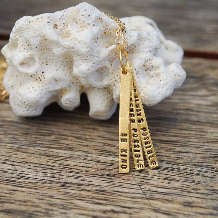 Chocolate and Steel - Wholesale Pendant/Charm Necklace - Be Kind Whenever Possible, It's Always Possible -Dalai Lama Quote Necklace8