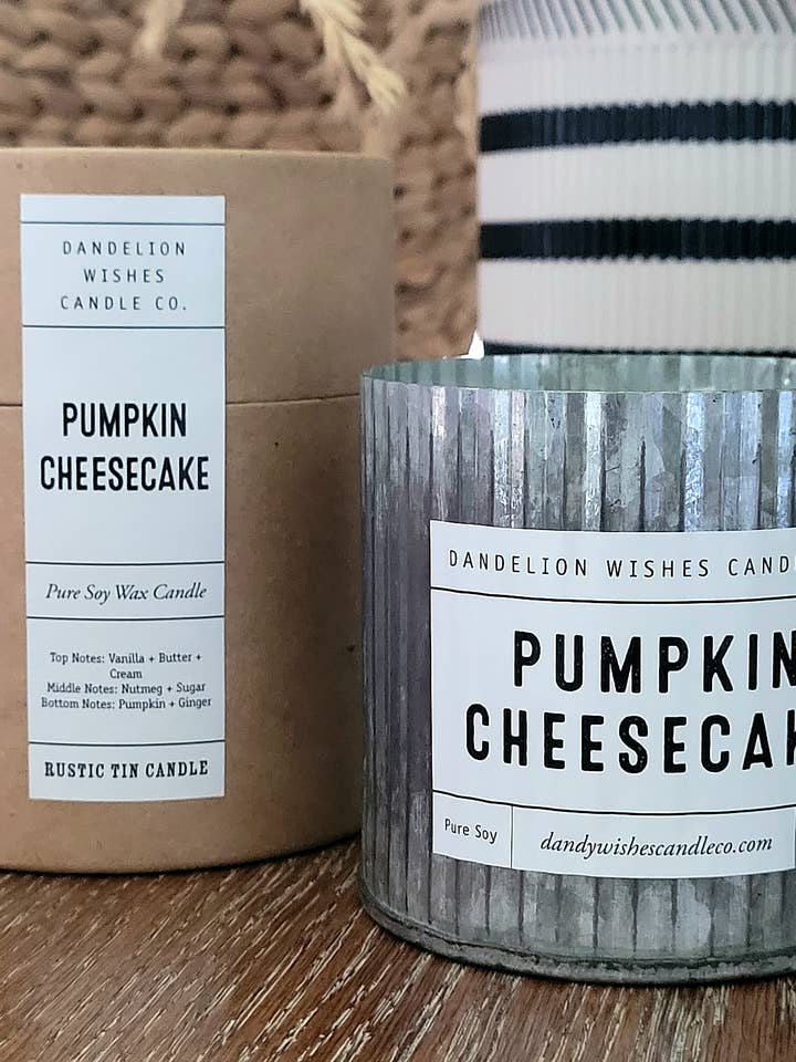 Rustic Galvanized Tin Candle in Kraft Paper Tube & Lid for wholesale by Dandelion Wishes Candle Co.