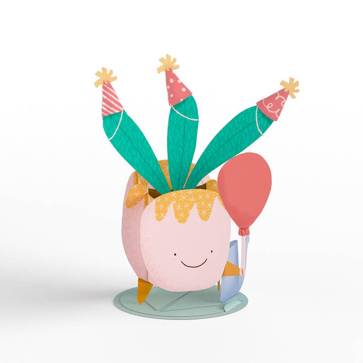 Plant-astic Birthday: 4.5 x 5.9" PopPals™ Card, Pop-Up Cards for wholesale by Lovepop Cards