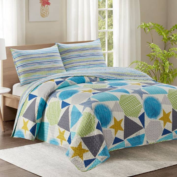 King Bed Quilted Bedspread YJ17K Shapes for wholesale by Luxorate