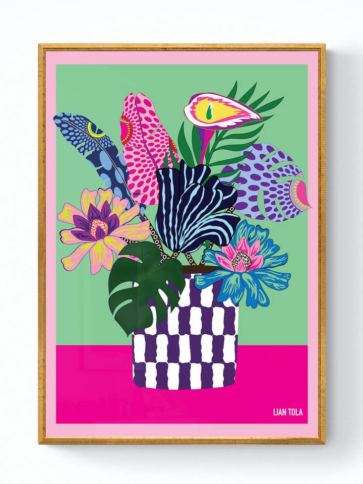 Floral In Bloom Midday Wall Art Print for wholesale by Ijan Tola