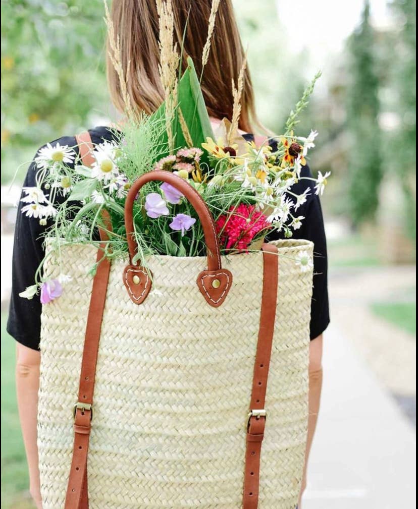 Mikwi – Großhandel Strandtaschen – Strandtasche aus Stroh mit Lederriemen - Rucksack aus Stroh2