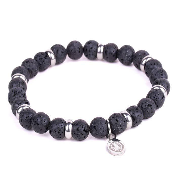 Rio rustfrit stål armbånd Lava perle sort store for engroshandel hos Jewelry Private Label