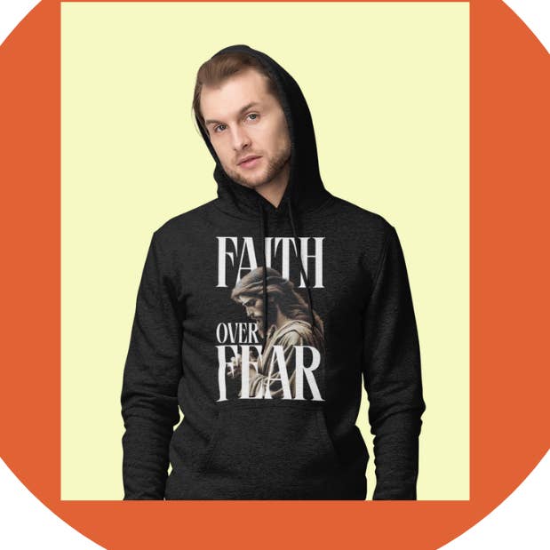 Faith Over Fear Hoodie for wholesale by Color Custom Prints