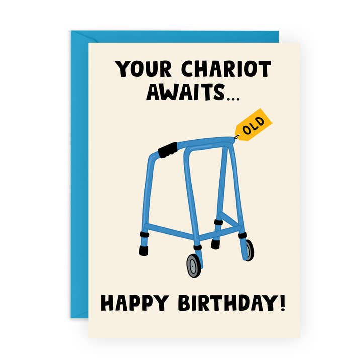 CHARIOT AWAITS Funny Birthday Card for Him, Her for wholesale by Central 23 Cards