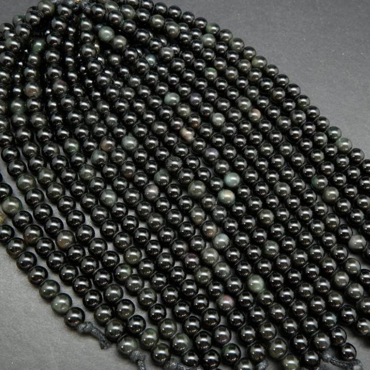 10mm Rainbow Obsidian Bead Strand for wholesale by Csr jewelry design