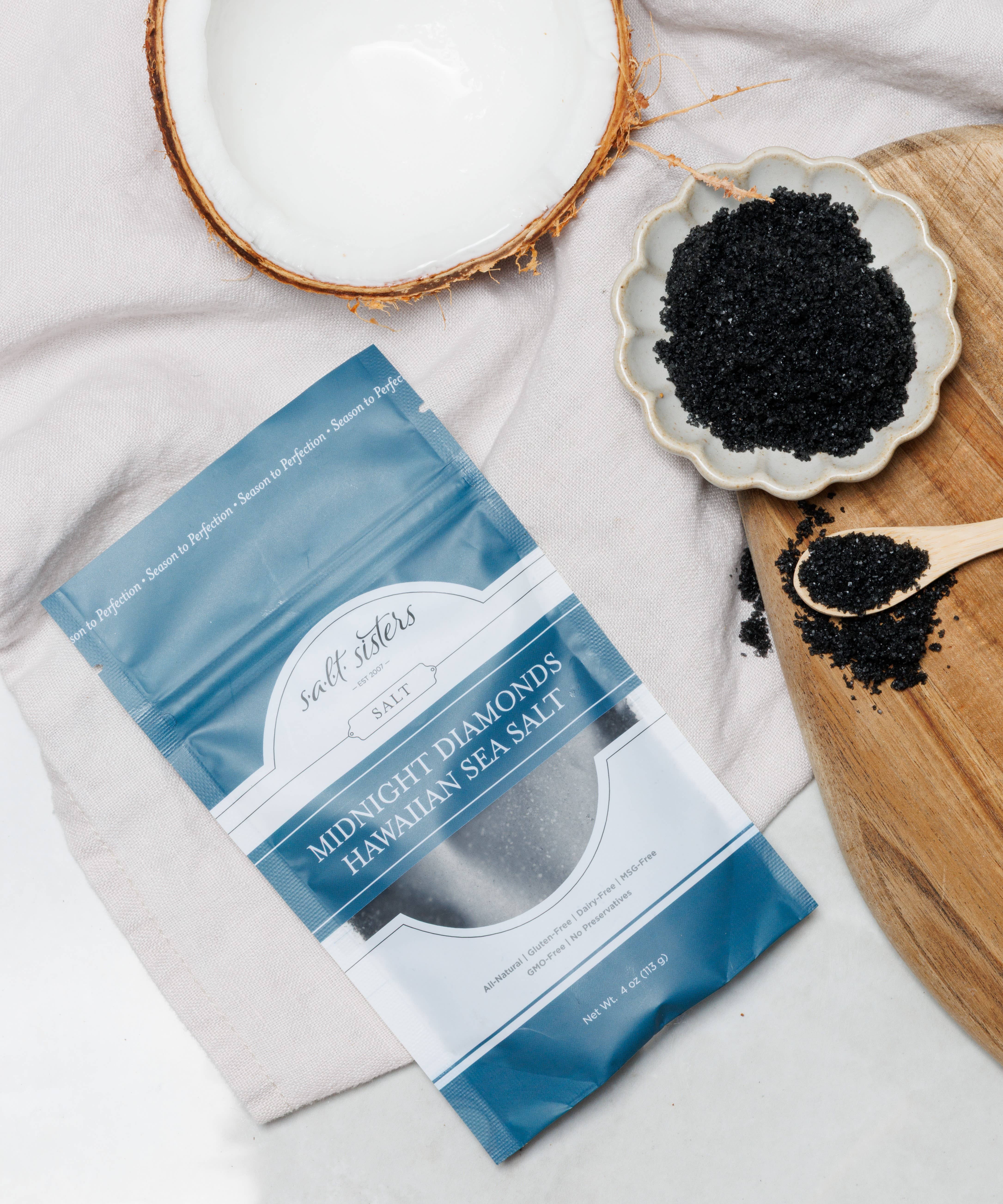 Salt Sisters - Wholesale Salt - Sea Salt - Hawaiian - Midnight Diamonds - Fine - 4 oz Bag3