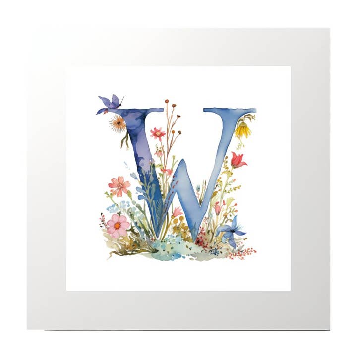 Alphabet Watercolour W Art Print for wholesale by Artificial Ink