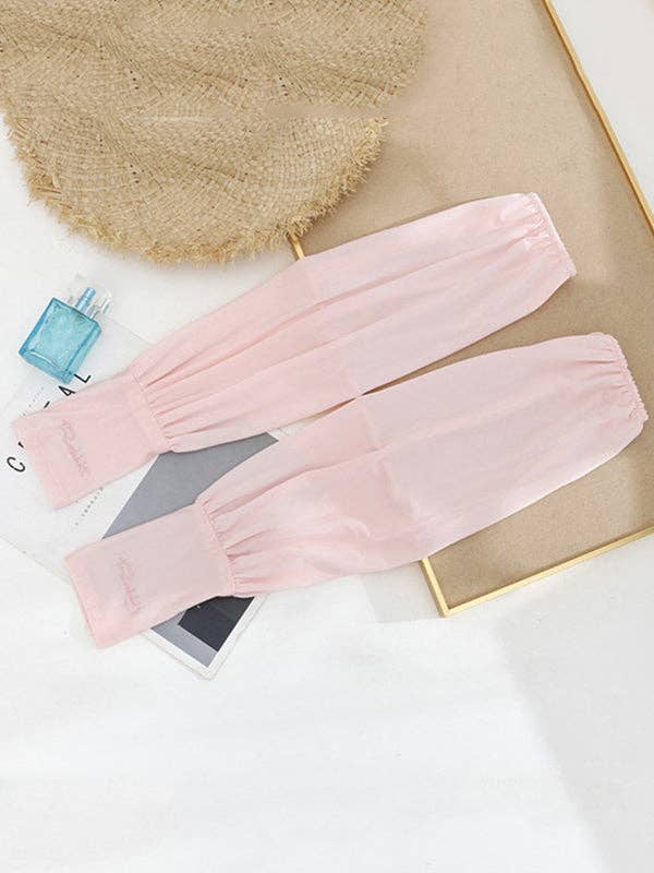 Sheer Trend – wholesale Armvärmare – Dam – Enfärgad Ice Silk Loose Solskyddshylsa2