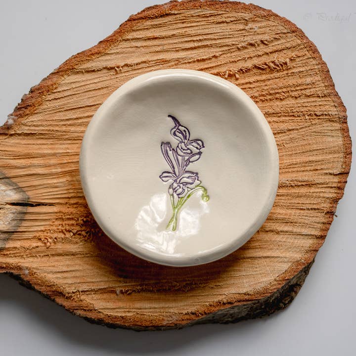 Prodigal Pottery - Wholesale Jewelry Dish - Birthflower Ring Dish