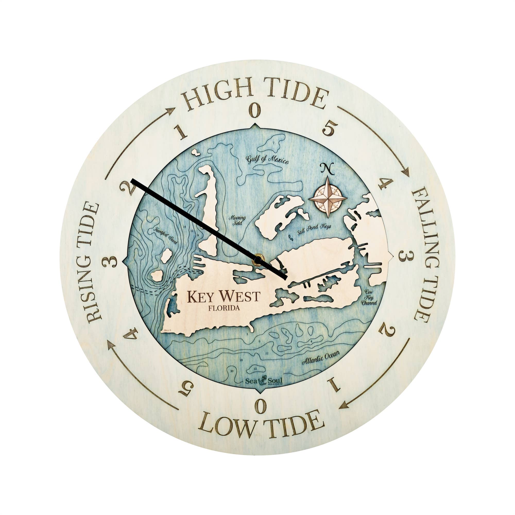 Sea & Soul Nautical Chart Art - Wholesale Wall Clock - Florida East Coast Nautical Chart Tide Clock-Many Locations10