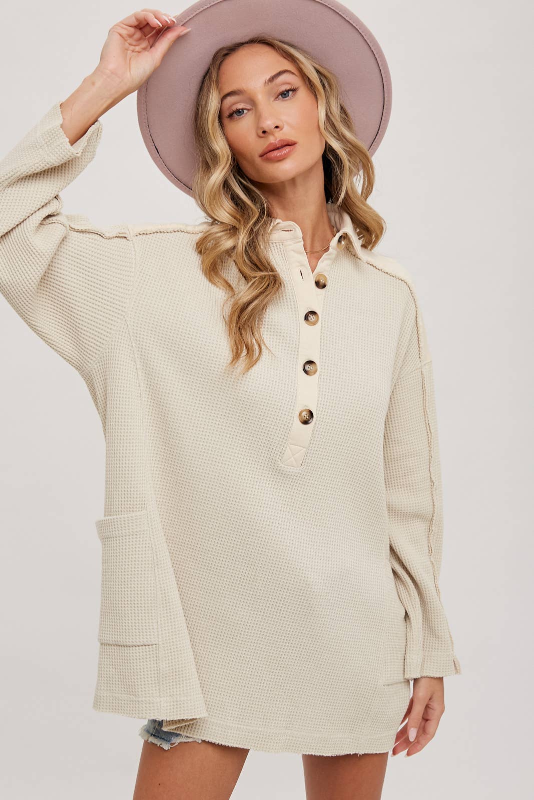 Bluivy - Wholesale Tunic - Women's - THERMAL HENLEY TUNIC SHIRT28