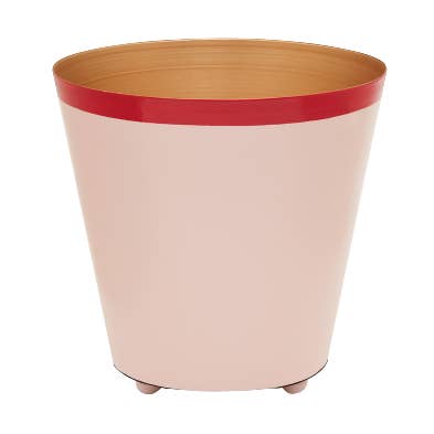 La fioriera Penny con bordo rosa e rosso per la vendita all'ingrosso da parte di Domenica Marland