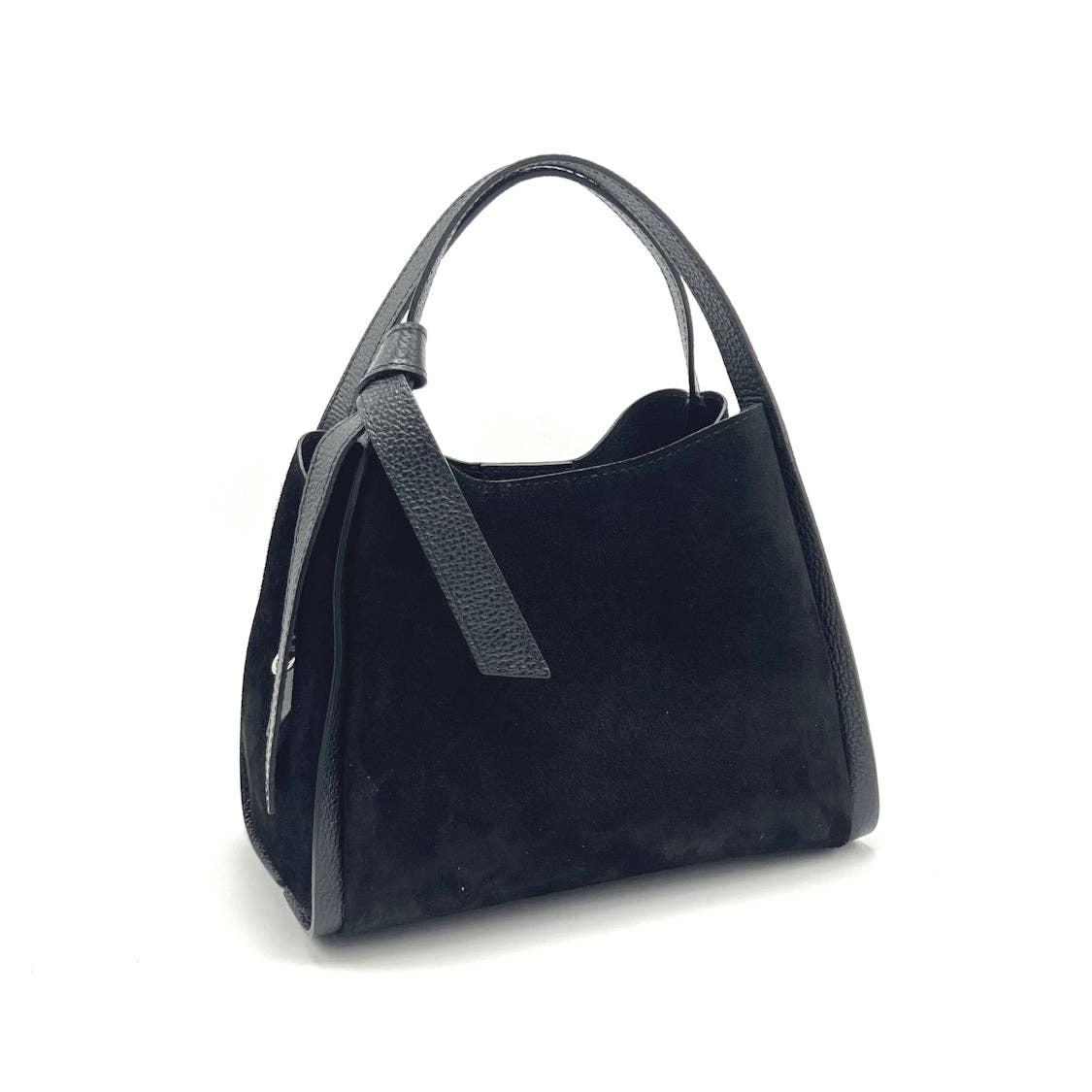 Suie Valentini srl - Wholesale Top Handle Bag - Women's - Suede leather handbag with crossbody strap, Made in Italy, art. 1126384