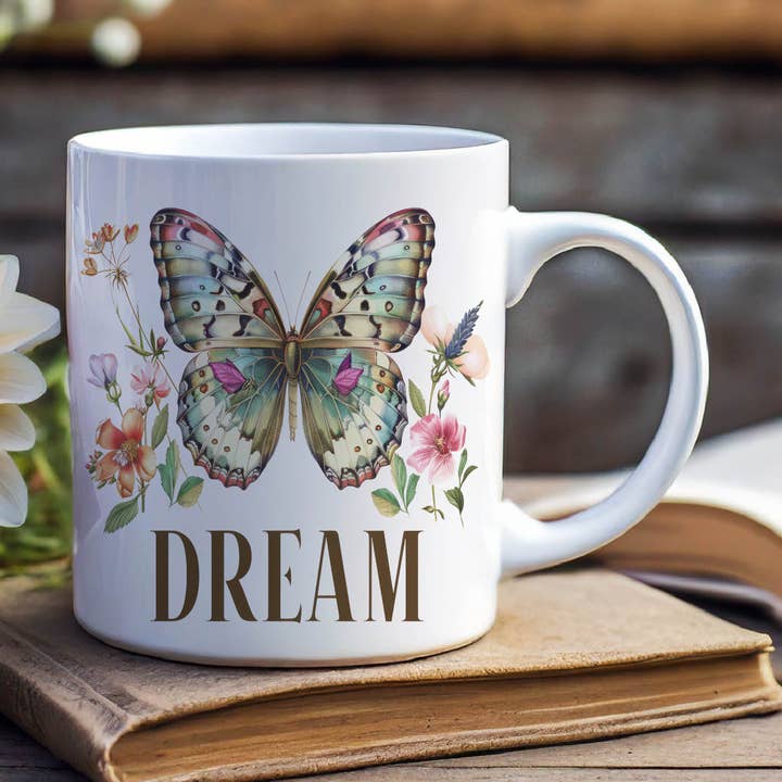 11oz Drömfjäril Keramikkopp för wholesale av Kolor Wonder Crafts