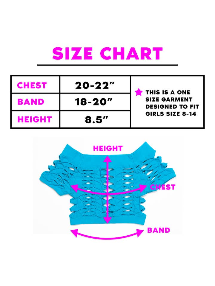 Malibu Sugar - Vendita all'ingrosso Canotta - Bambini - Top corto a rete Malibu per ragazze danza (8-14) Taglia unica9