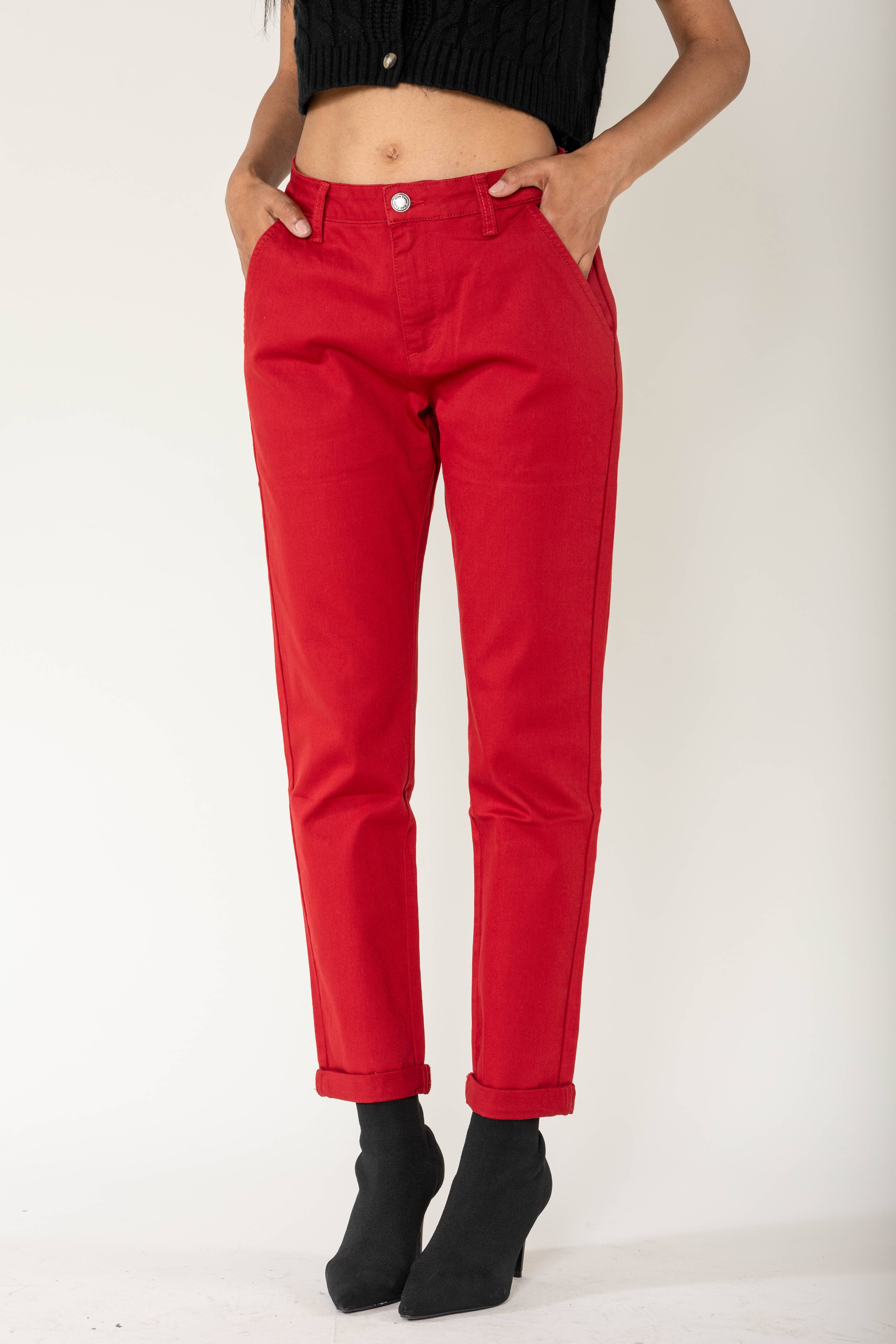 Nina Carter - Vente Pantalon – femme - Pantalon chino stretch taille haute confort Nina Carter J25021