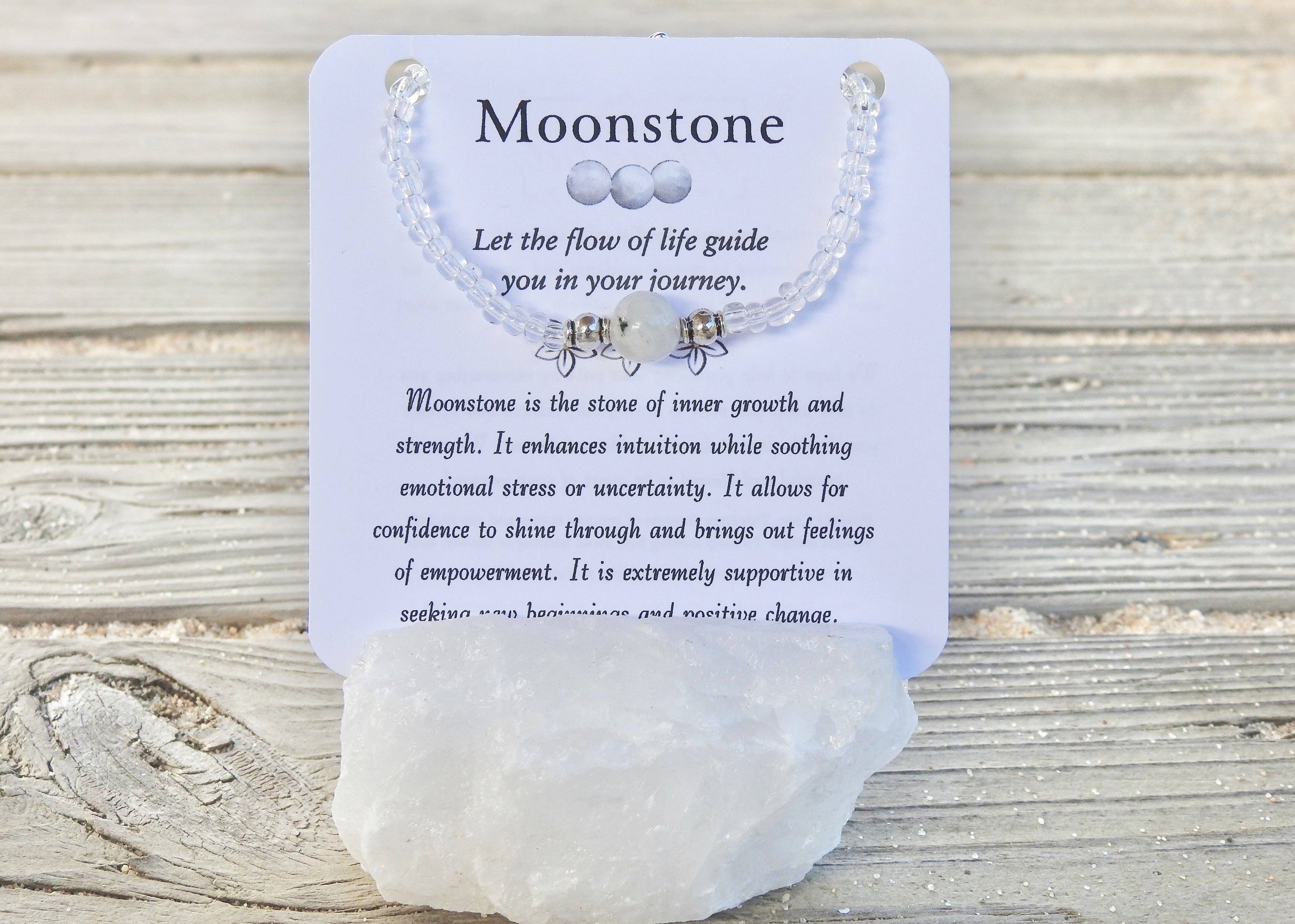 Mindful Intentions® - Wholesale Beaded Bracelet - Rainbow Moonstone Bracelet- For New Beginnings & Feminine Energy4
