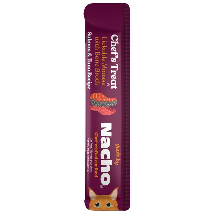 Made By Nacho - Wholesale Pet Treats - Cat - Lickable Mousse Treats Salmon & Tuna Recipe - 12ct1