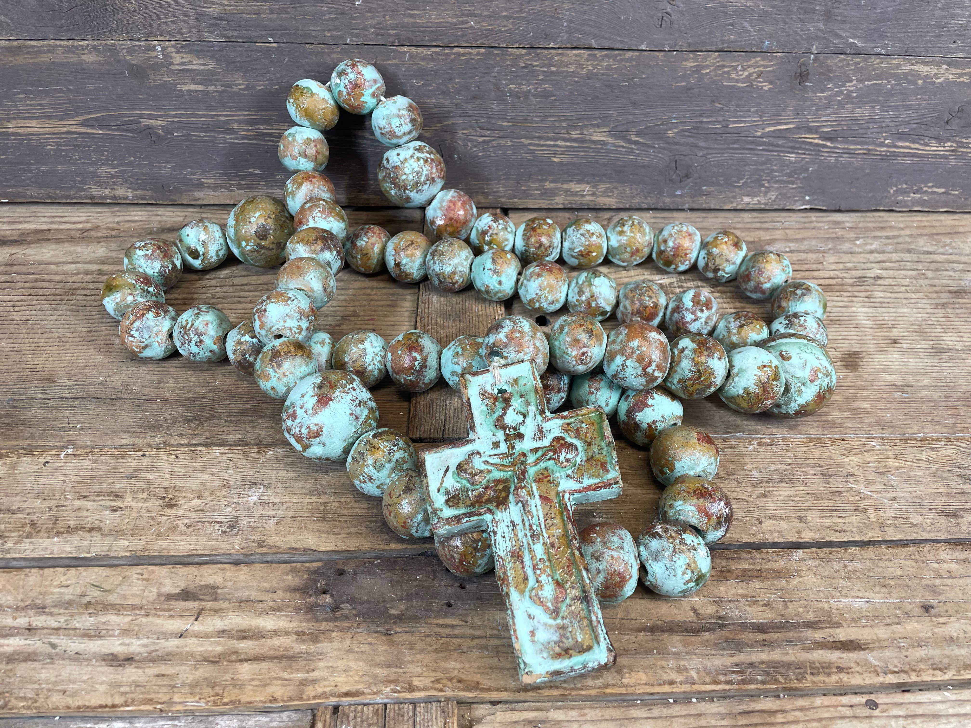 My Amigos Imports – wholesale Bönehalsband – Hope Clay rosenkranspärlor i turkos - handgjorda i 6 storlekar33