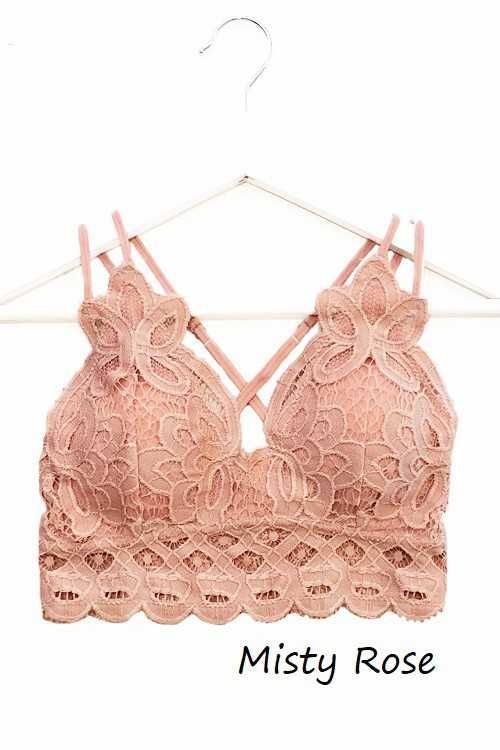 Vanilla Monkey – wholesale Bralette - Dam – Plus size spets-bralette med vågformad kant och justerbara axelband14