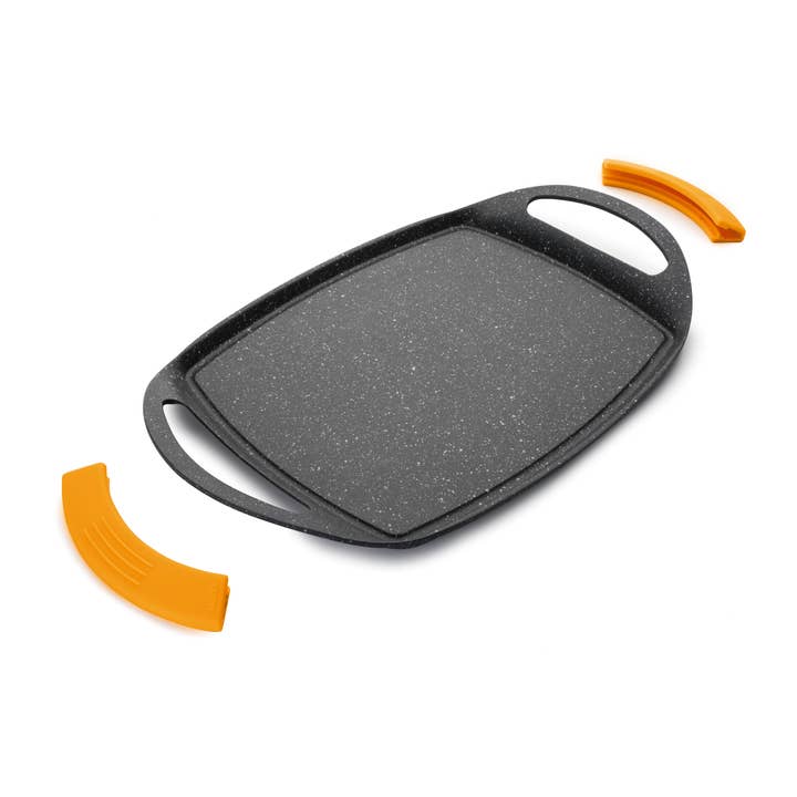 Ibili - Vente Poêle à frire/plaque chauffante - IBILI - Gril à griller Basic Stone 36 x 22,50 cm