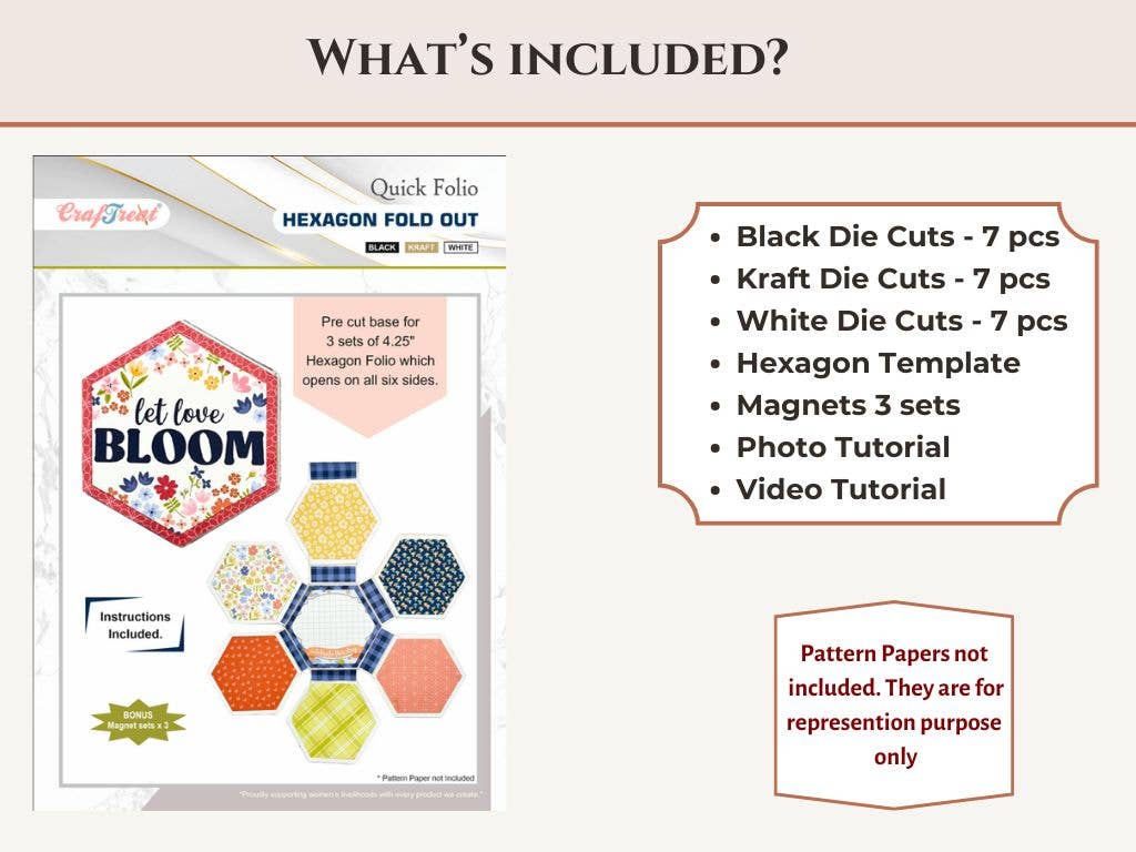 CrafTreat - Wholesale Scrapbook - Craftreat Scrapbook Blank Quick Folio - Hexagon Fold out2