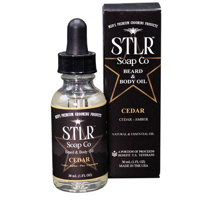 Cedar Beard Oil for wholesale by STLR Soap Company