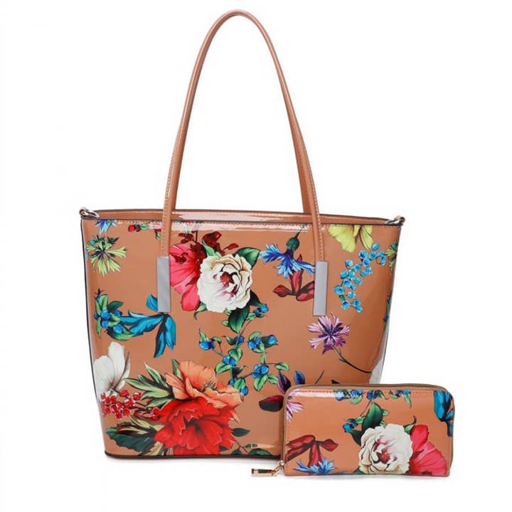 Ellas Trading - Wholesale Tote Bag - Women's - Vibrant Design Spacious Floral Tote Shoulder Bag