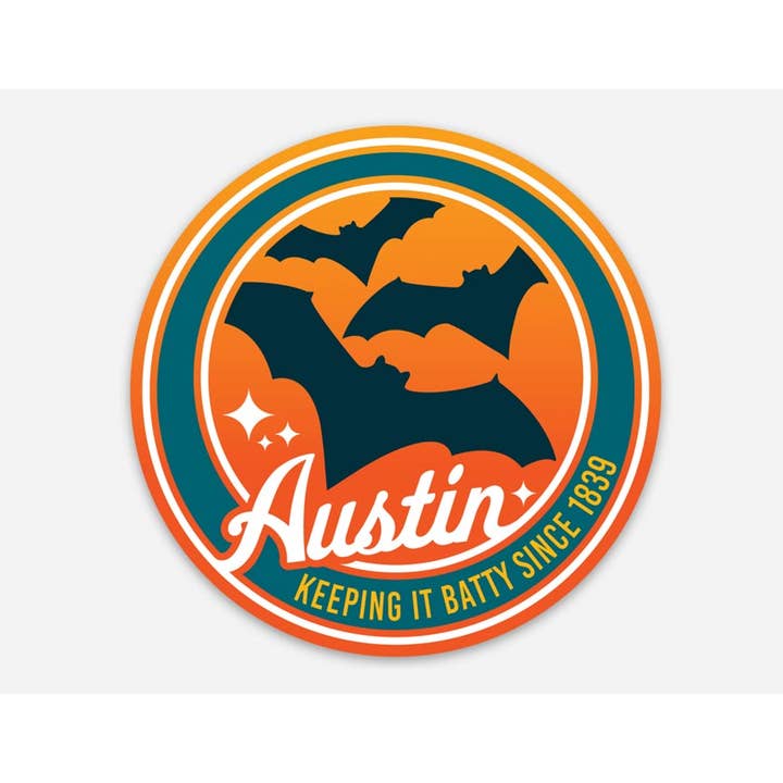 Keep Austin Batty Vinyl Sticker | ATX Bat Decal for wholesale by Gusto Graphic Tees