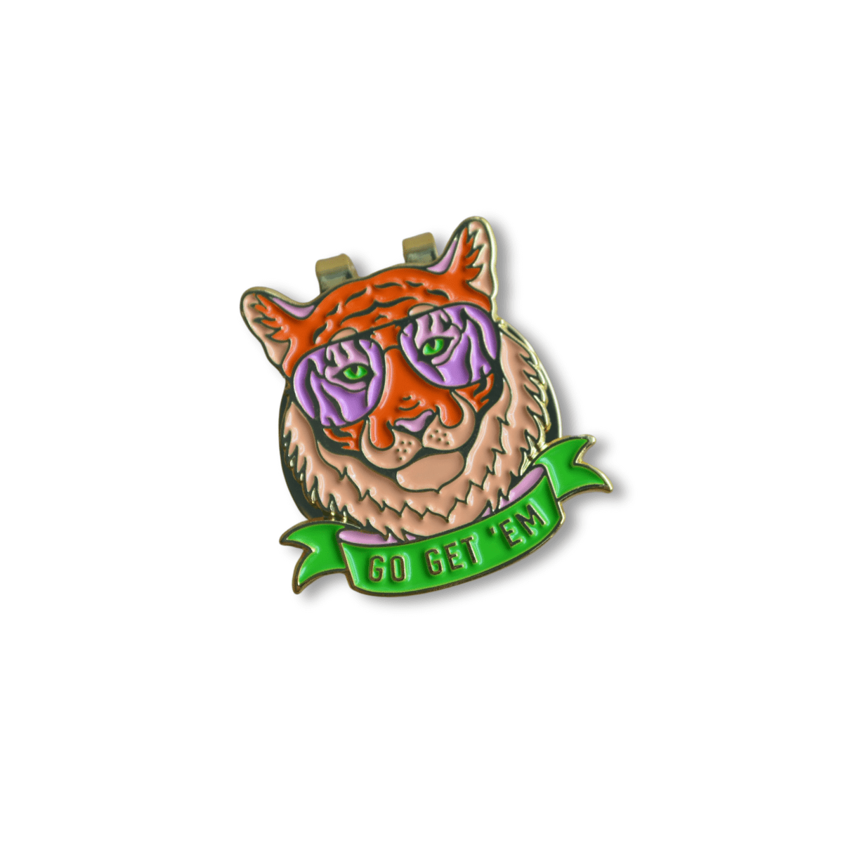 Birdie Girl Golf - Wholesale Sporting Accessories - Go Get 'Em Tiger Golf Ball Marker with Magnetic Hat Clip0