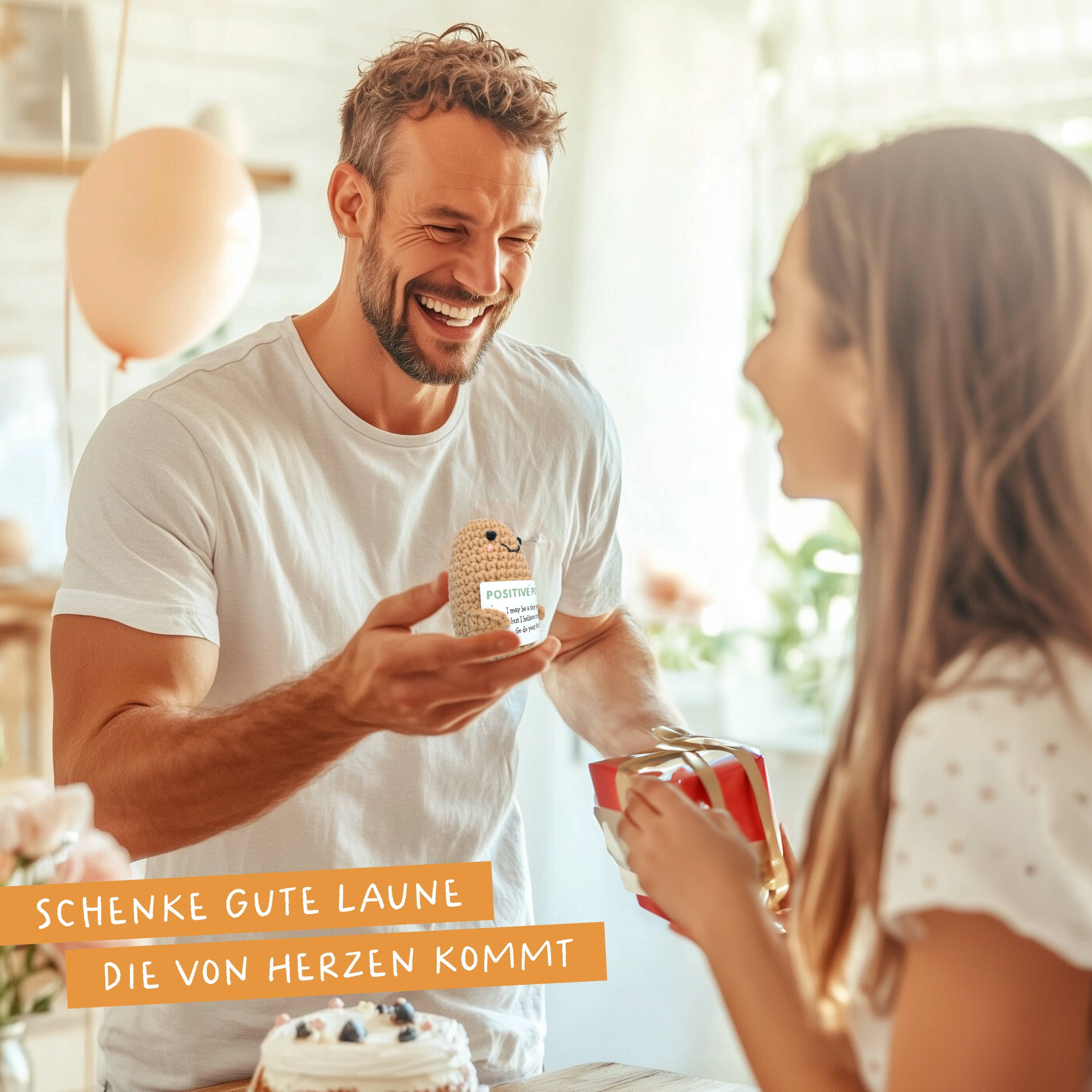 LOViLEE – wholesale Encouragement card – Positive Potato Günni | Lucky Charm Set | No. HF-035