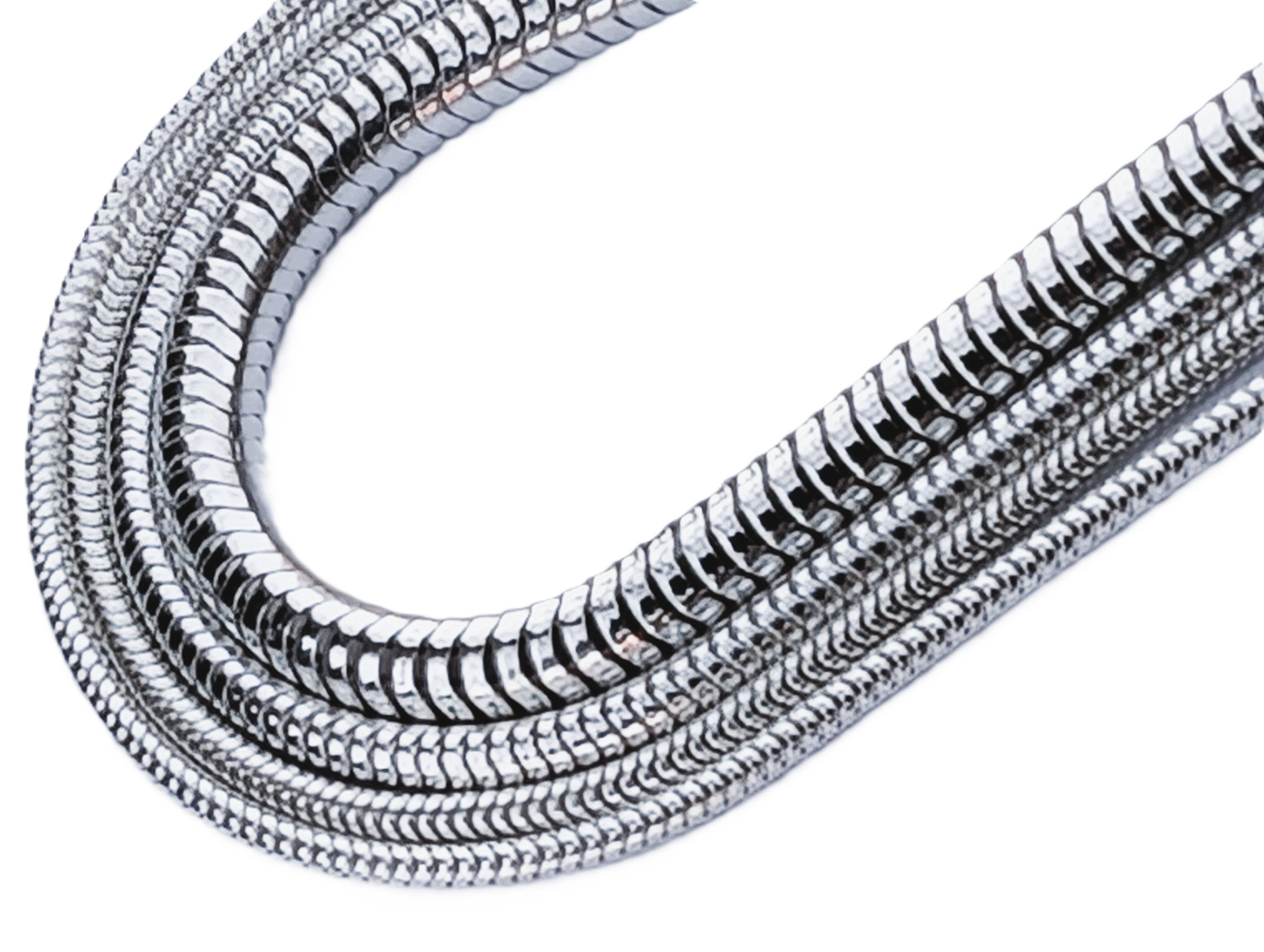 Silver Insanity - Wholesale Link & Chain Necklace - Flex Snake Chain, Anti-Tarnish Sterling Silver, Made in Italy9