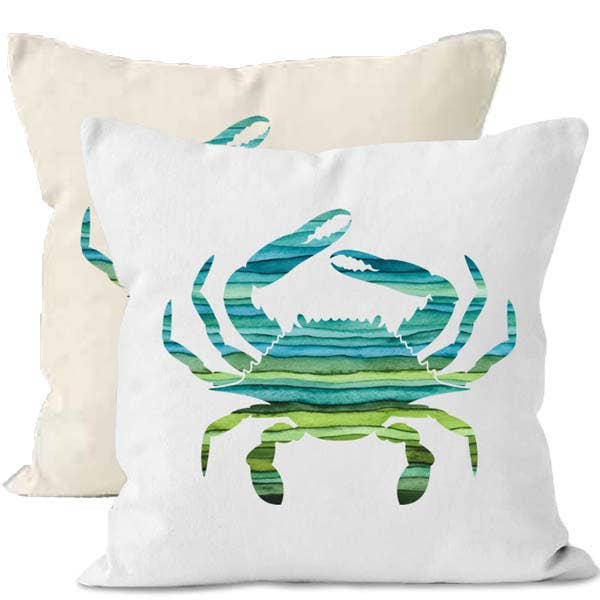Striped Crab Pillow - 2 Color Options for wholesale by B McVan Designs