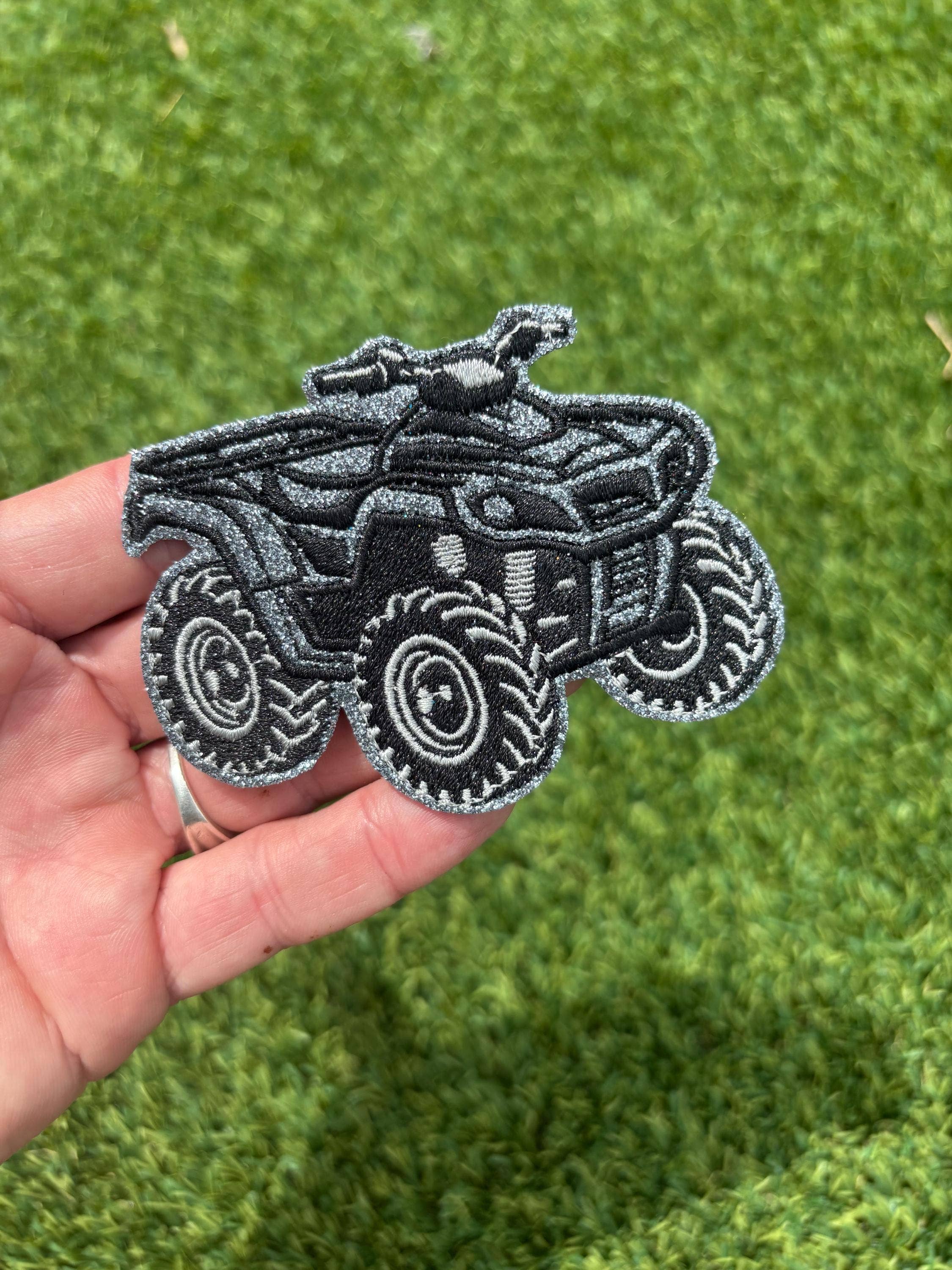 Eric Hill Designs, LLC - Wholesale Patch - 4 Wheeler Quad Embroidered Glitter Patch3