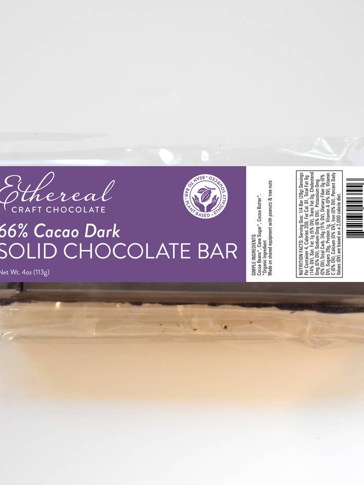 Solid Bar - Cioccolato fondente al 66% di cacao (ciascuno) per la vendita all'ingrosso da parte di Ethereal Confections