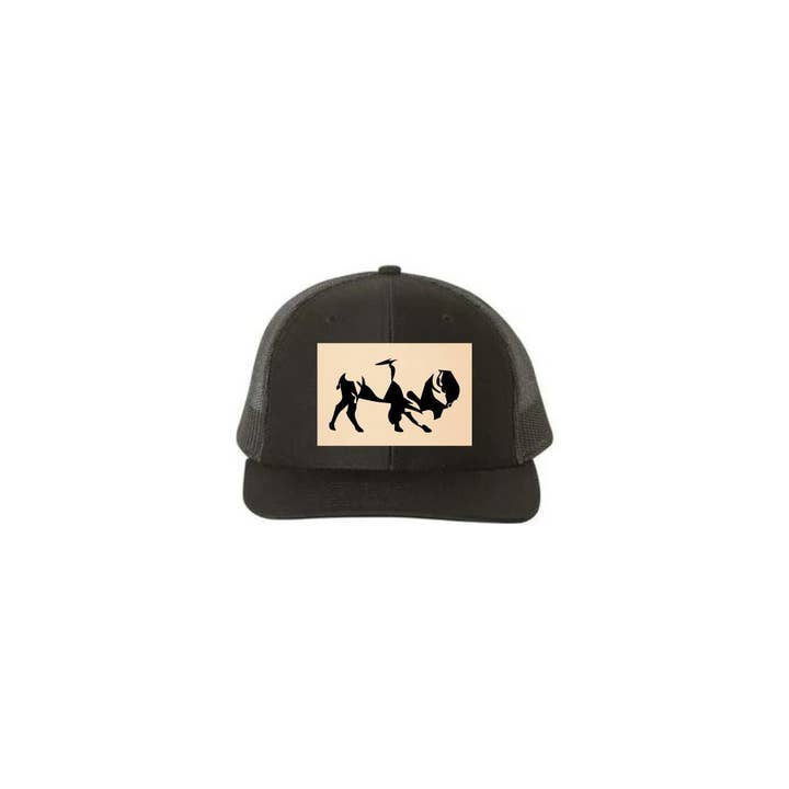 Prairie Buffalo - Wholesale Trucker Hat - Unisex - Trucker Hat - Bison Outline Leather Hat Patch4