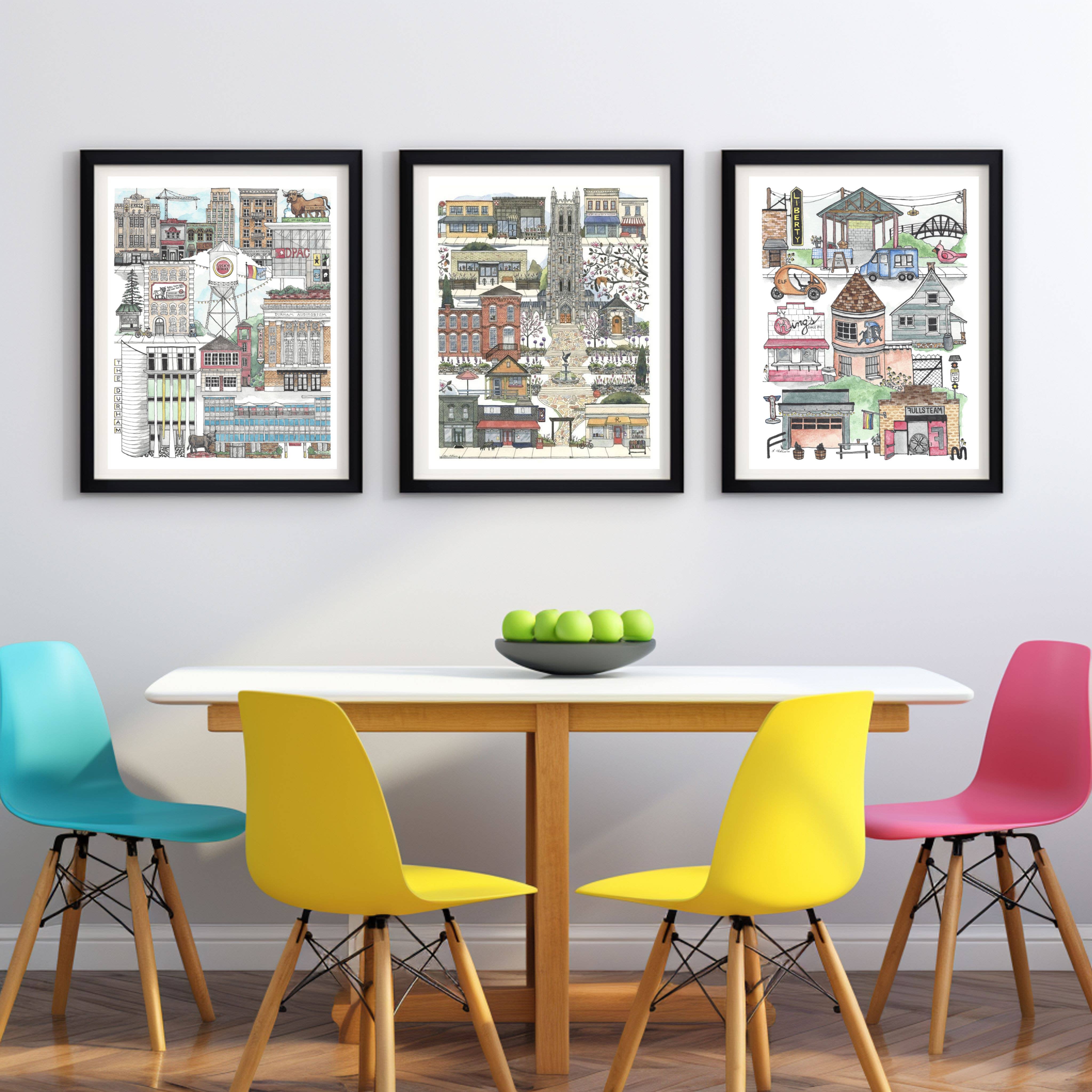 Papermill Creative - Wholesale Art Print - Downtown Durham, North Carolina watercolor art print3