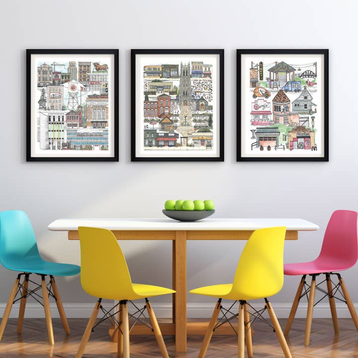 Papermill Creative - Wholesale Art Print - Downtown Durham, North Carolina watercolor art print3