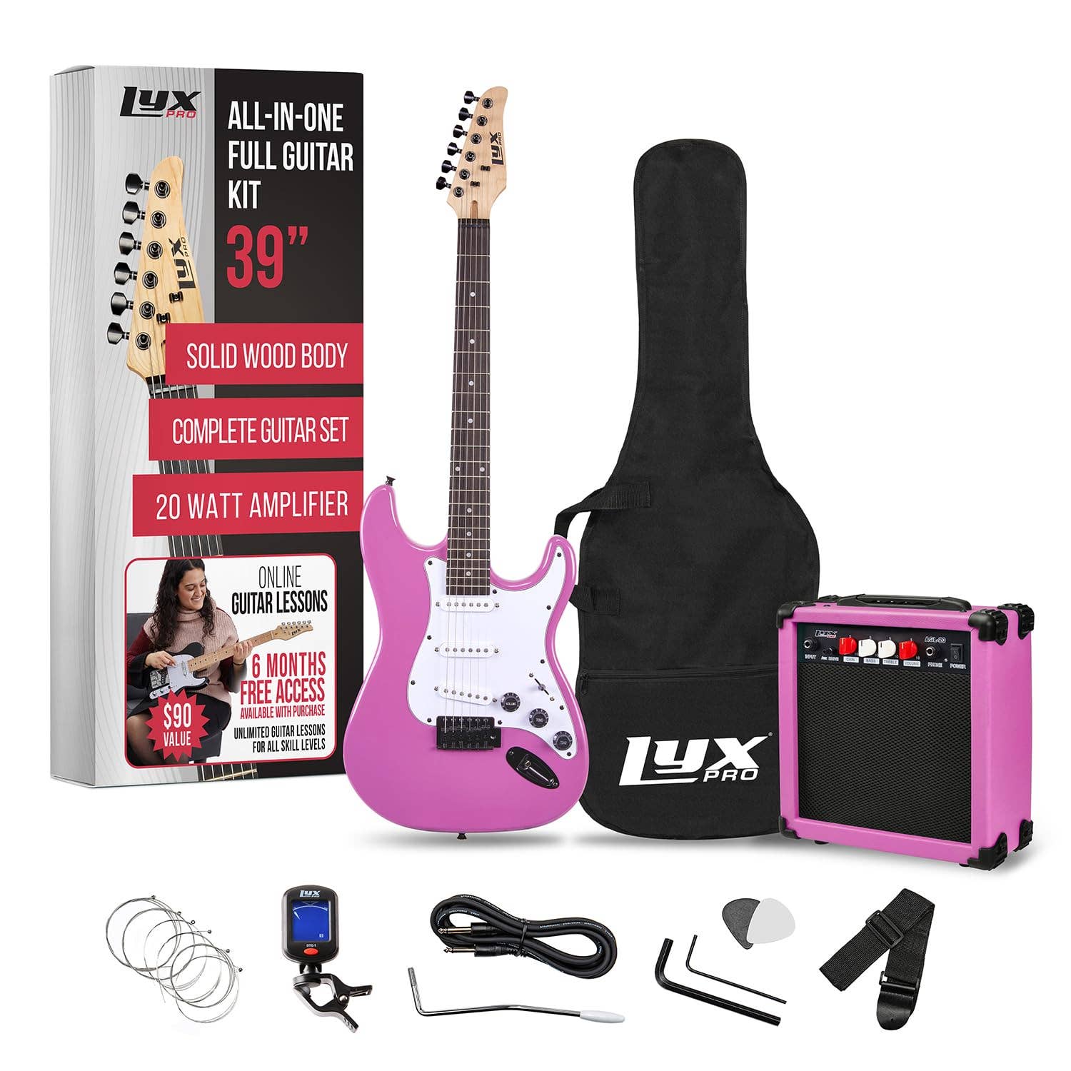 LyxPro - Wholesale Musical Instrument - Beginner 39” Electric Guitar Kit & Starter Set Accessories13