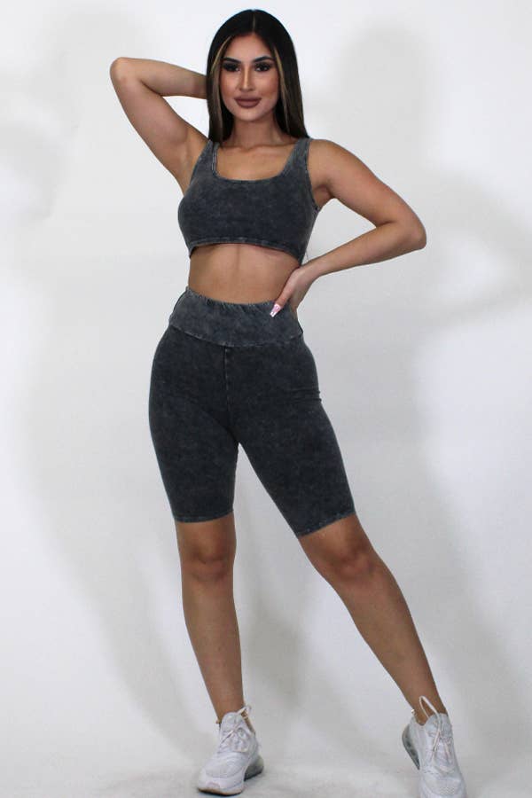 Junie – Großhandel Loungewear-Set – Damen – Mineralgewaschenes Tanktop und Biker Short Set59